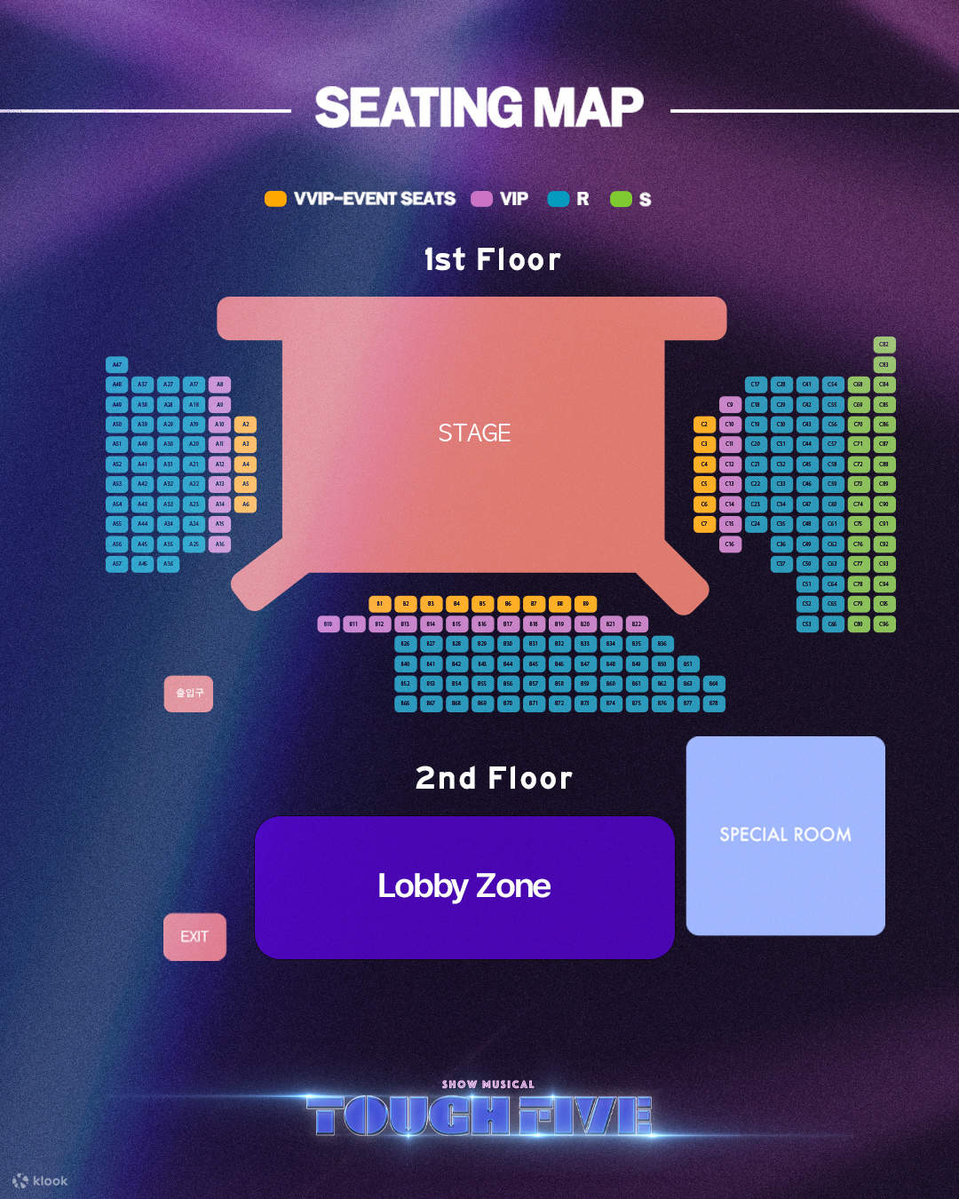 Bermula dari Mac, tempat duduk berdiri tidak lagi tersedia untuk dijual, dan susunan tempat duduk akan diatur mengikut susun atur di atas.